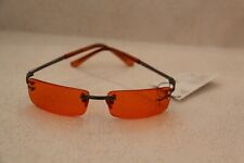 FARB BRILLE SONNENBRILLE GLÄSER ORANGE  RAHMENLOS BÜGEL  ANTHRAZITFARBEN