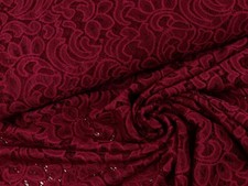 SPITZE elastisch Stoff Spitzenstoff Blütenbogen WINE 10,98/m