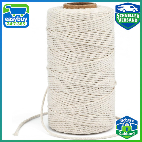 Baumwoll schnur 2mm beige - beige, 100m