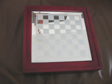 Schachspiel Glas, Spiegel Box Holzbox Glasfiguren, Milchglasfiguren