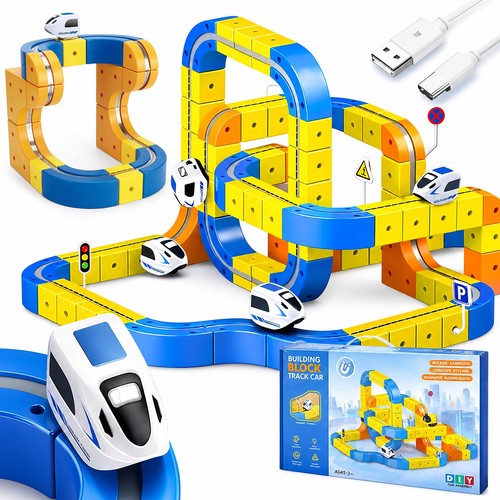 Diy zugschienen bausteinset - diy, 3d