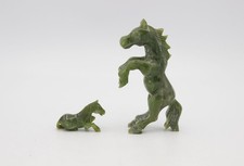 Pferd & Fohlen Serpentin Skulpturen Nephrit-Jade handgeschnitzte Steinfiguren
