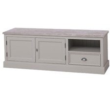TV Board Low-Board Kommode 2 Türen eine Schublade 1 Regalfach Fichte 160 cm Grau