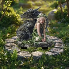 Elfe mit Drachen Deko