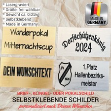 Personalisierte Briefkasten und Pokalschilder Gravur selbstklebend Wunschtext