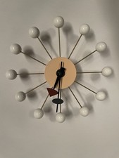 George Nelson Stil weiße Kugeluhr - Retro Mid Century Wanduhr 18"