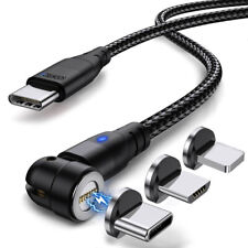 60W PD Ladekabel magnetisch 540° 1m/2m für iProdukte/Typ C/Mikro USB rot/schwarz