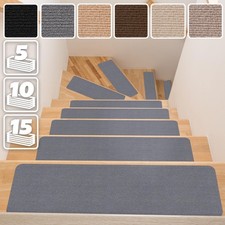 Stufenmatte Treppenmatte Treppenteppich Stufenteppich selbsthaftend im Set