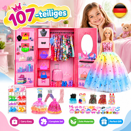 Puppenkleiderschrank set 107 - puppenkleiderschrank,