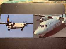LUFTHANSA: 2 Postkarten - anschauen - ungebraucht "Fokker 50" Airplane Avion