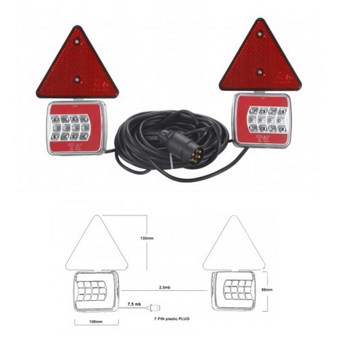 Led rückleuchten set polig - led,