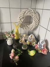 Frühling / Ostern Deko Paket - Weidenkranz , Blumen, Vasen , Eier 