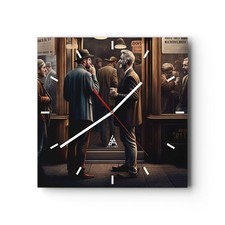 Wanduhr 40x40cm Analog Glasuhr