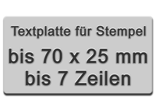 Textplatte für stempel 70 - 70, x