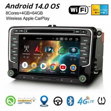 64GB Android 14 Autoradio WiFi Navi Für VW Passat CC Golf 5/6 Tiguan Skoda SEAT