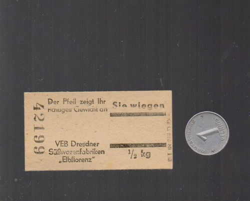 Unbenutzte wiegekarte vom veb - wiegekarte,