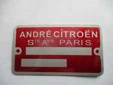 Typenschild Citroen Schild rot