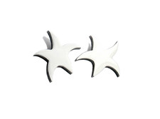 1 Paar Edelstahl Ohrring Ohrstecker poliert Seestern silber 10 mm maritim Strand