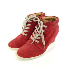 Paul Green Keil Sneaker Damen Gr. EU 37,5 UK 4,5 Rot Leder Wedges High-Top