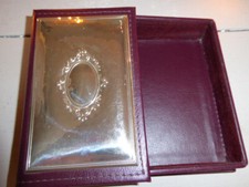 luxuriöse Briefablage Echtleder Bordeaux Rot Handgefertigt  925er Silbermontur