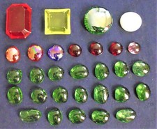 30 Deko Steine Glassteine rot grün blau gelb weiß