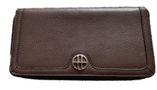 Hugo Boss Geldbörse mit Reißverschluss, Leder, Braun,19 CM