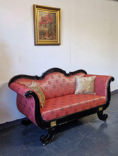 Antikes Jugendstil Sofa neu gepolstert mit edlem englischen Stoff um 1890