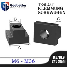  T-Nutenstein M6 M8 M10 Bis M36 Gewinde Nutensteine 45 Stahl passen in T-Nuten