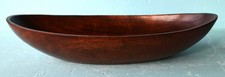 Originelle handgeschnitzte Teakholzschale in Schiffchenform 35 x 25 x 9 cm