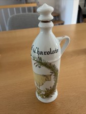 Porcelaine D'Auteuil Flasche mit Stopper Vintage Frankreich Le Boeuf Charolais