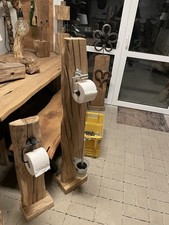 Toilettenpapier Ständer Mit Bürste Eiche Massiv