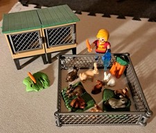 Playmobil 6140 Hasenstall m. Freigehege komplett Figur + 9 Hasen Bauernhof Käfig