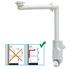LIRA Waschtisch Raumsparsiphon Siphon A.8274.01 Weiß mit Geruchsverschluss