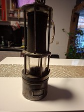 Alte ANTIK Bergbaulampe Gruben Bergmann Vintage Laterne H.29 cm HKGV Tumpax Glas