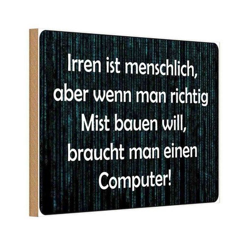 Holzschild 12x18 irren - holzschild, cm