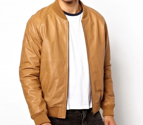 Herren camel beige - herren, lederjacke