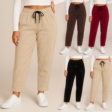 Damen Cord Optik Hose Jogg-Pants elegant Stoffhose weich elegant Stretch S-XXL
