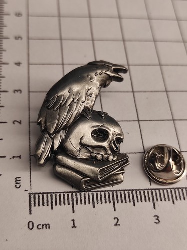 Pin anstecker raven and skull - raven,