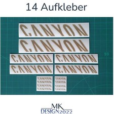 Rahmen Aufkleber Set2 passend für Canyon Fahrrad Rennrad Sticker 14x Gold Gerade