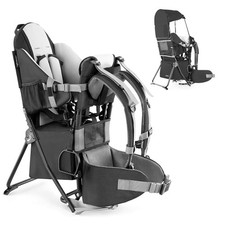 Besrey Kraxe Kindertrage mit Aufbewahrungstasche, tragbare Kinderrückentrage für