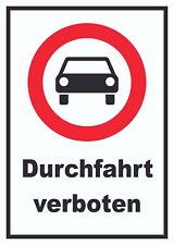 Durchfahrt verboten PKW Symbol