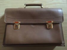 Aktentasche Leder mit Schlüssel Riemen Tragegriff braun 42x29cm Vintage 1980er
