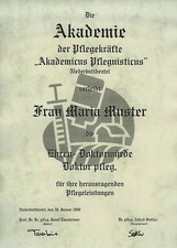 Diplom Urkunde Ehren Doktor Titel Pflegekraft Pflege