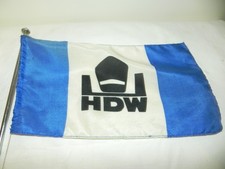 Reederei Tischflagge „  HDW  “ Wimpel MARITIM desk flag.  Ich löse meine maritim