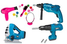 Playland® Kinder Elektro Werkezug LED & Sound Rollenspiel Handwerker Friseur