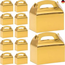 JJQHYC 12 Stück Geschenkbox Gold Pappschachteln Karton Geschenkbox mit Deckel 