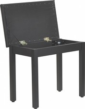 B- Ware Steinbach Klavierbank mit Notenfach in schwarz matt mit schwarzem Kunstl