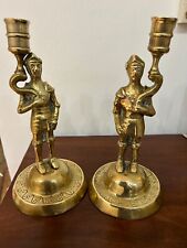 Antik:  schweres Voll-Messing Leuchter Paar,  Frankreich ca. 1800