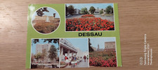 Postkarte Dessau Haus des Reisens Bauhaus Hochhaus gel_