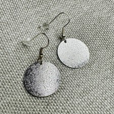 Ohrringe rund silber Glitzer